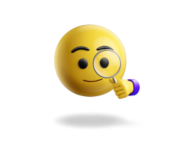Emoji with magnifying glass